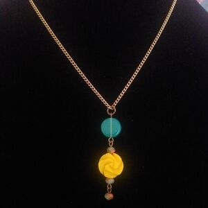 Yellow Rose Bead Necklace